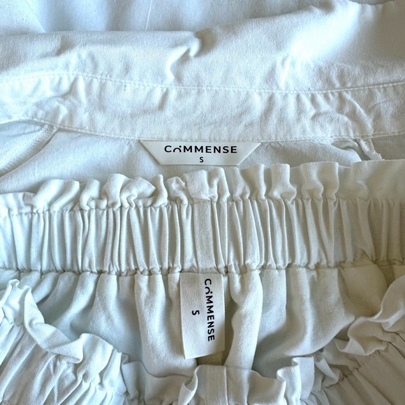 Commense Elegant Aegean White Linen Blend Blouse and Shorts Set - Picture 11 of 17